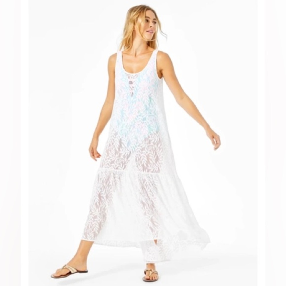 Lilly Pulitzer Camellia White Lace Cover Up Sz M NWOT